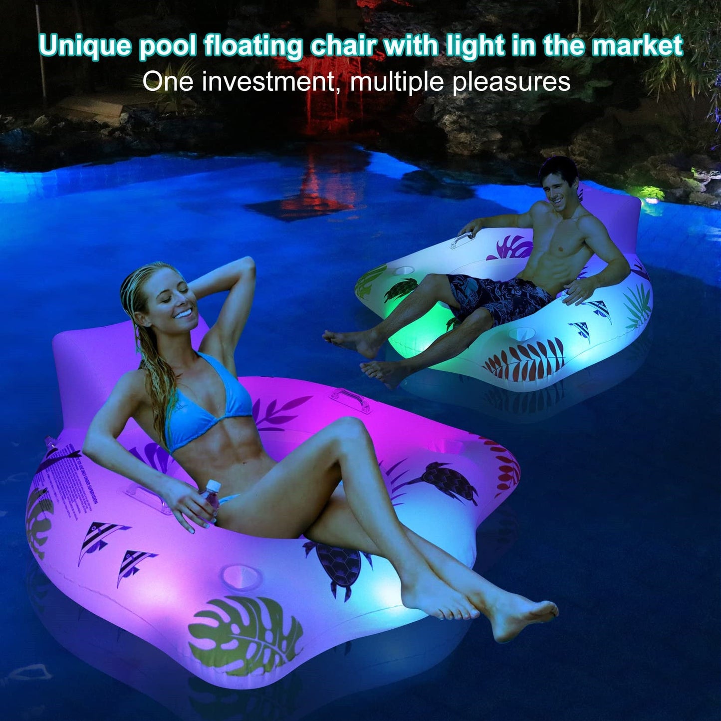 Glow Lounge — Luminous U-Shaped Pool Float