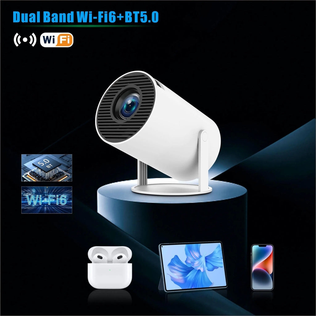 Portable Smart Projector 4K HD LED Home Theater Projector with 2.4G/5G WiFi & Bluetooth 5.2 – Includes 100" Screen & Full Projection Kit with Built-in Speaker for Home Cinema & Gift Use