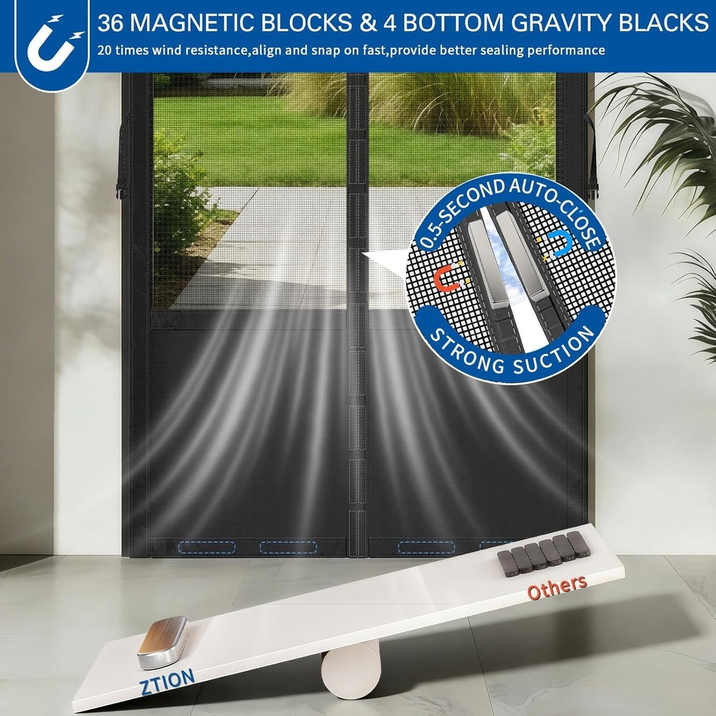Magnetic Mesh Door Screen