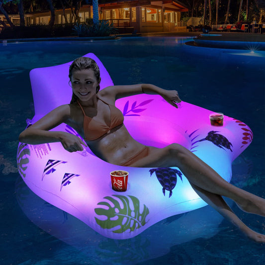 Glow Lounge — Luminous U-Shaped Pool Float