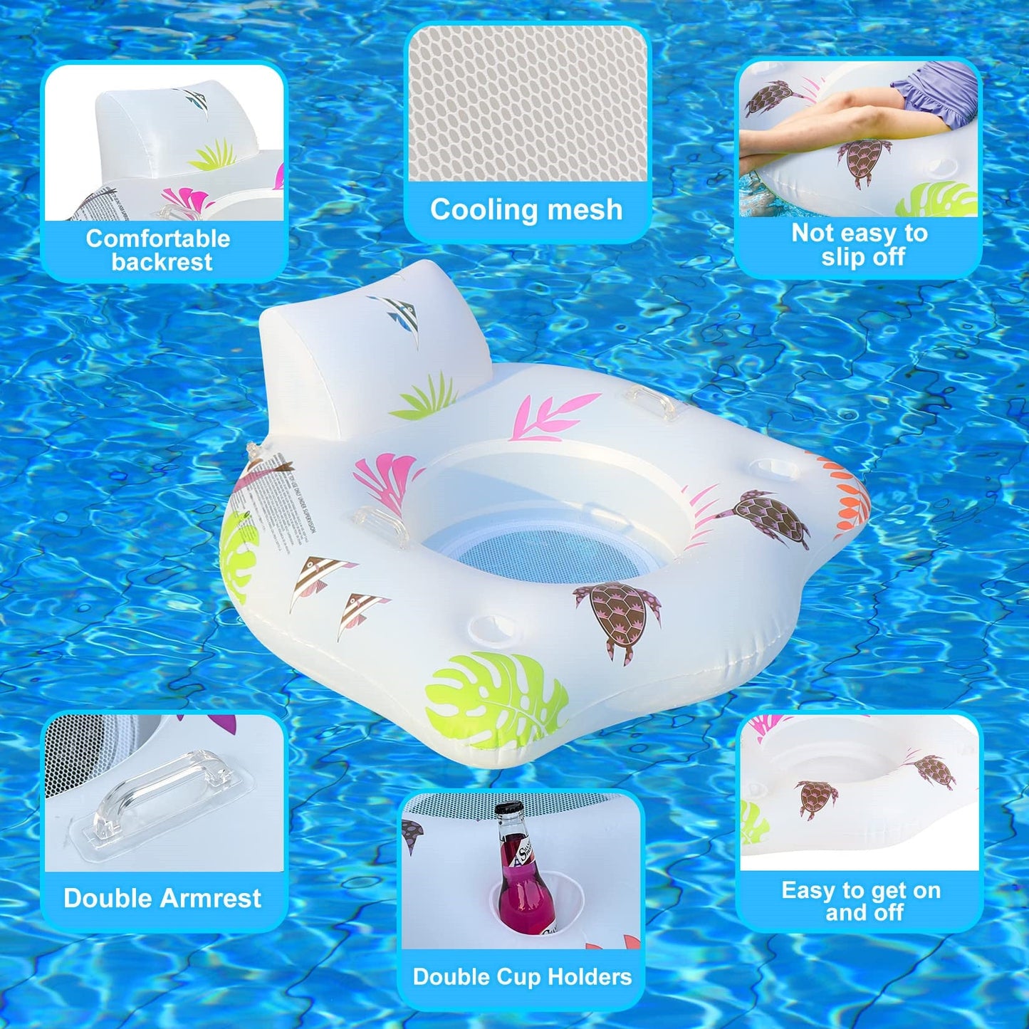 Glow Lounge — Luminous U-Shaped Pool Float