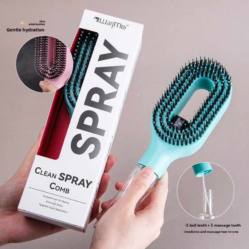 Water Spraying Detangling Hair Comb with Essential Oil Spray