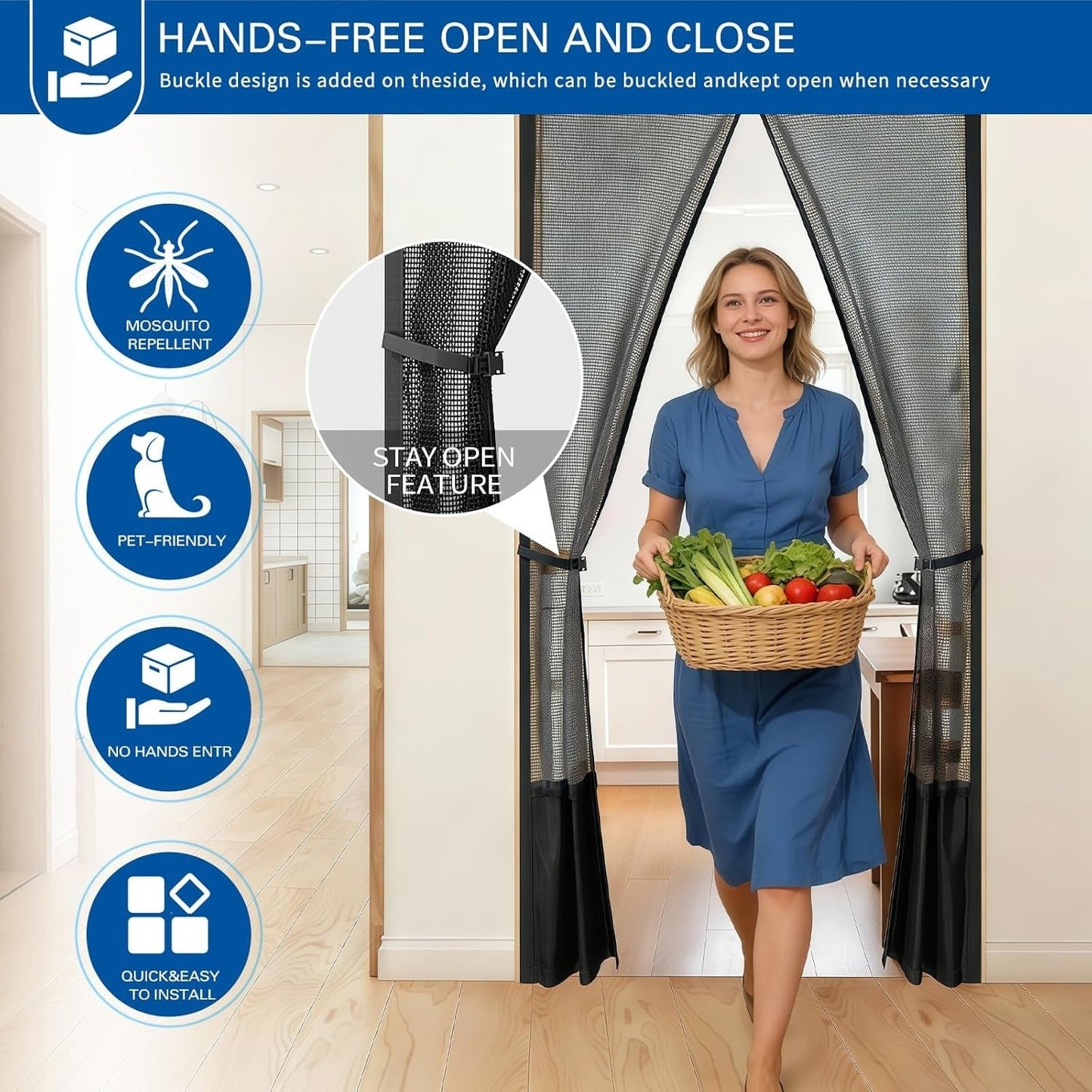 Magnetic Mesh Door Screen