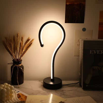 Question Mark Table Lamp — USB Dimmable LED Desk Light