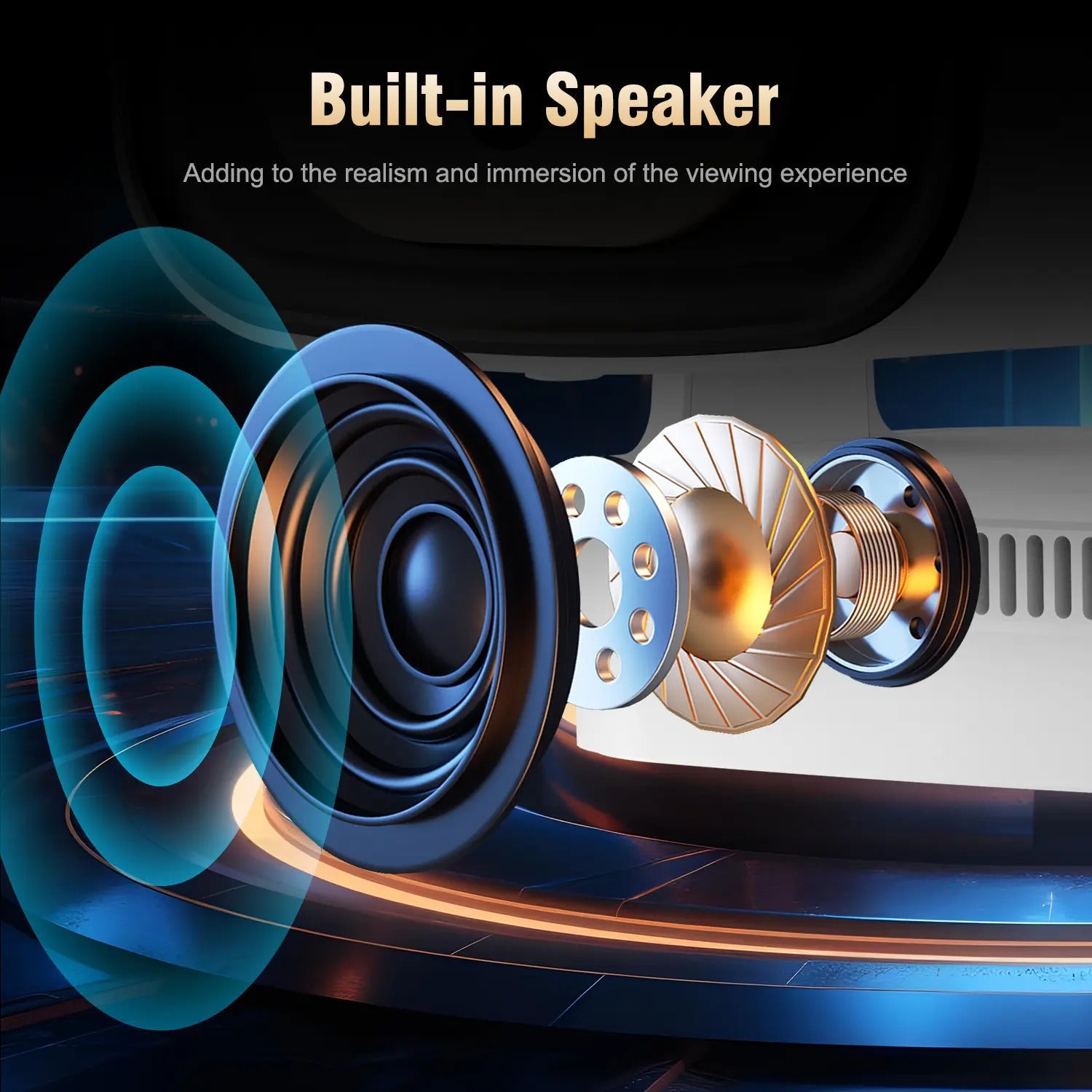 HY310 Portable Auto Focus Smart Projector 330ANSI Android 14 Home Cinema Projector with WiFi6 & BT5.4 – Native 1080P 8K Decode Mini Projector Bundle with Built-in Speaker & Complete Projection Kit