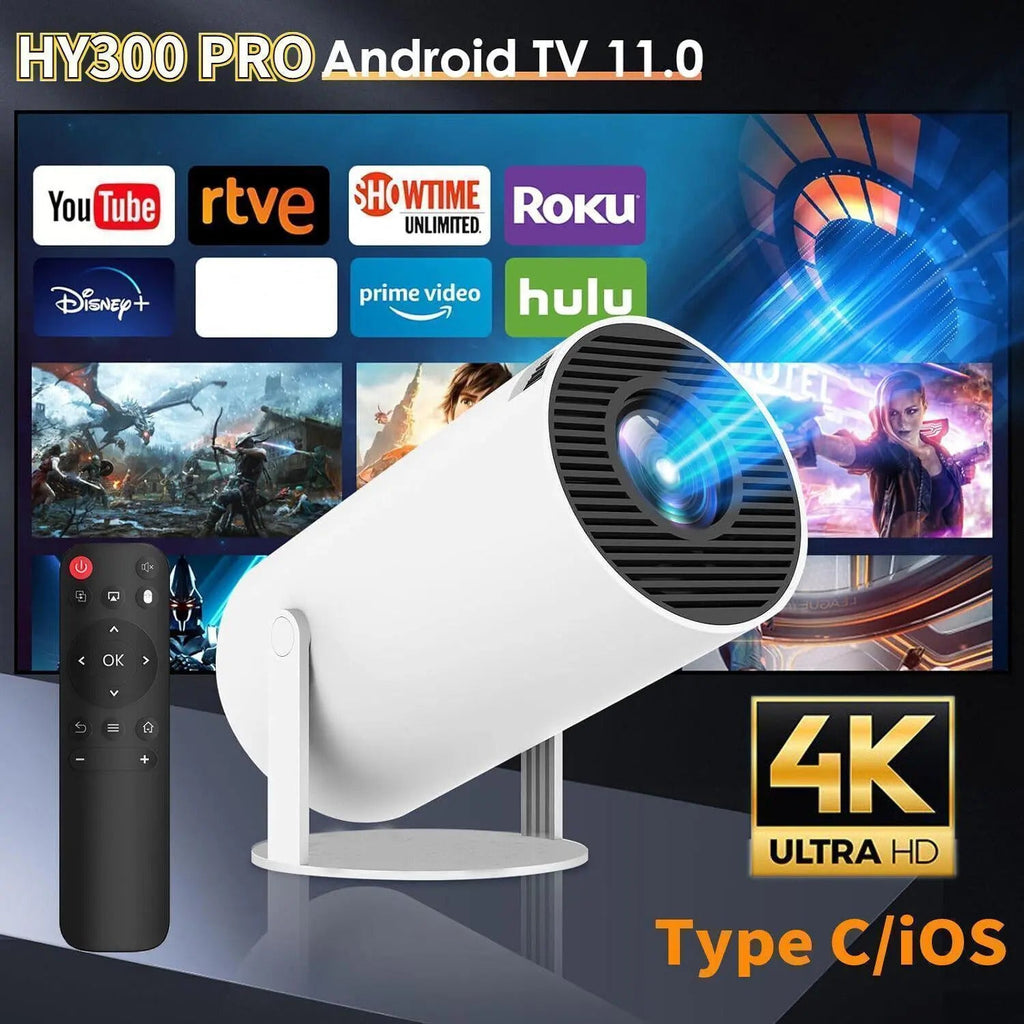 Portable Smart Projector 4K HD LED Home Theater Projector with 2.4G/5G WiFi & Bluetooth 5.2 – Includes 100" Screen & Full Projection Kit with Built-in Speaker for Home Cinema & Gift Use