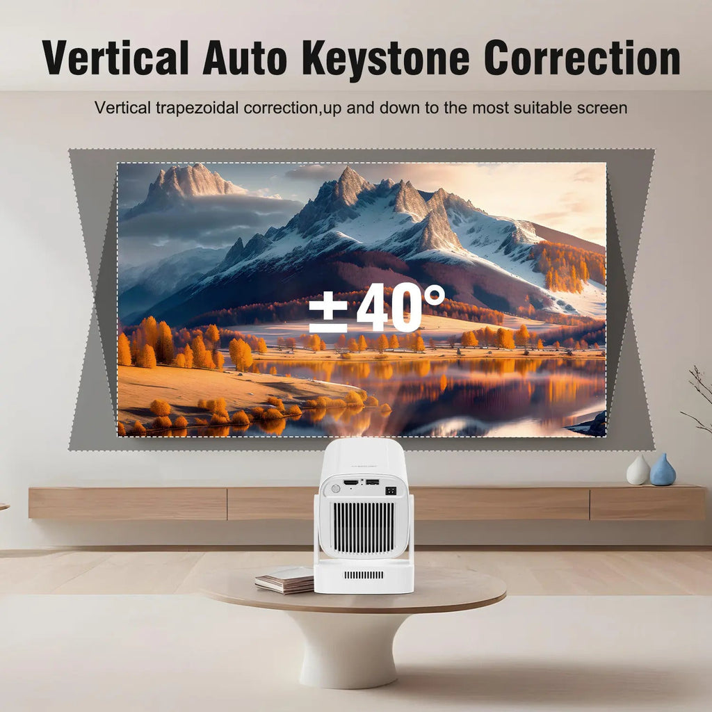 HY310 Portable Auto Focus Smart Projector 330ANSI Android 14 Home Cinema Projector with WiFi6 & BT5.4 – Native 1080P 8K Decode Mini Projector Bundle with Built-in Speaker & Complete Projection Kit
