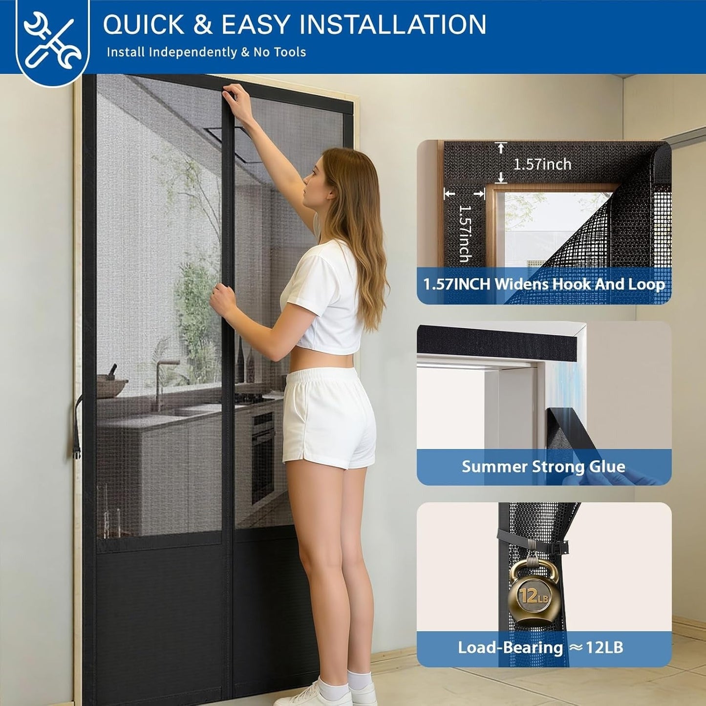 Magnetic Mesh Door Screen