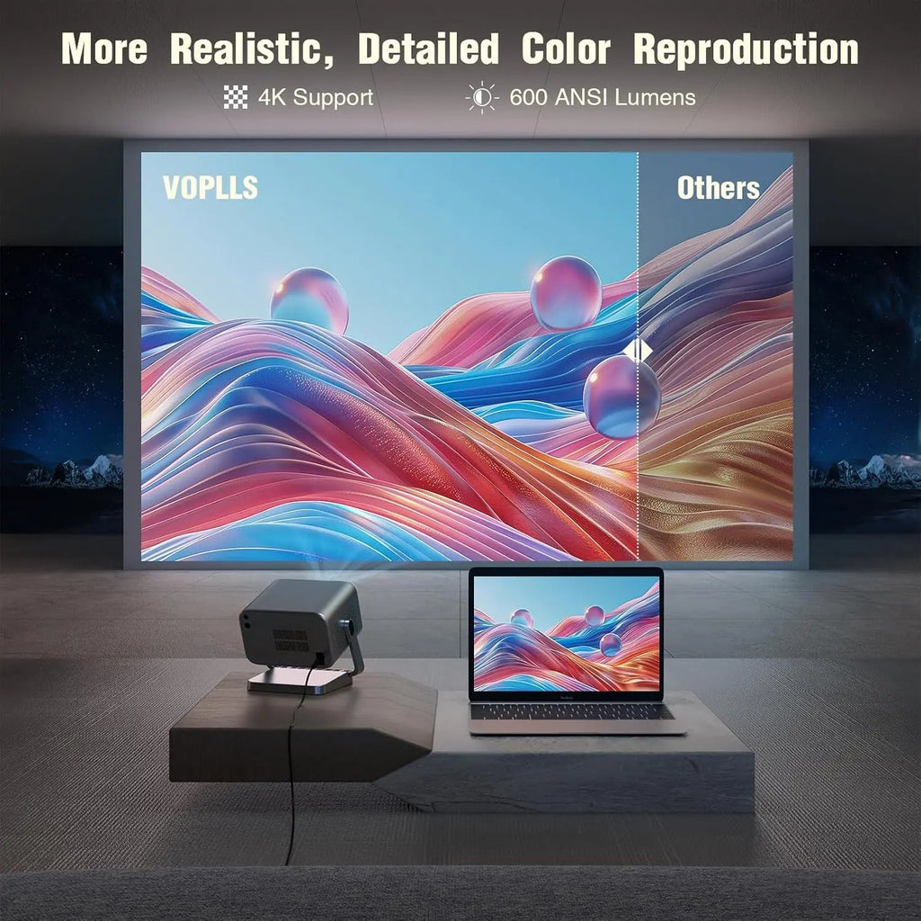 M10 Netflix Certified Portable Projector Native 1080P 600 ANSI Home Cinema Projector with Dual Auto Focus, WiFi 6 & BT 5.0 – Outdoor & Gaming Mini Projector Bundle with Dolby Audio, HDMI/USB-C & Complete Projection Kit