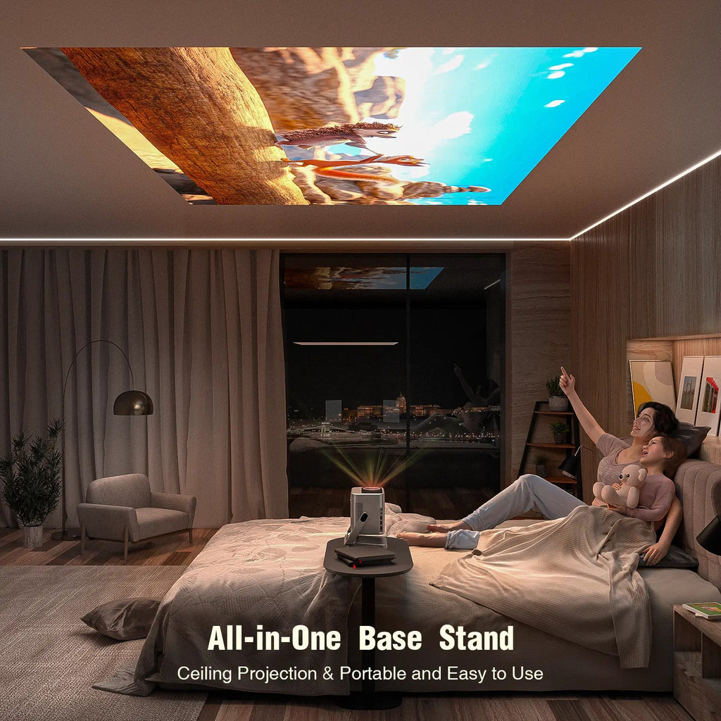M10 Netflix Certified Portable Projector Native 1080P 600 ANSI Home Cinema Projector with Dual Auto Focus, WiFi 6 & BT 5.0 – Outdoor & Gaming Mini Projector Bundle with Dolby Audio, HDMI/USB-C & Complete Projection Kit