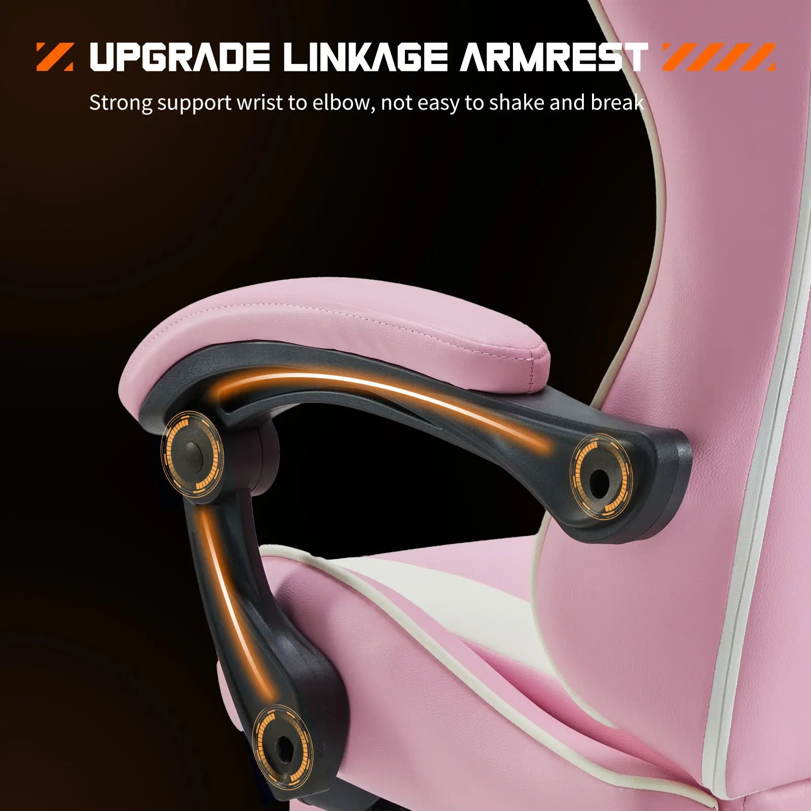 Ergonomic Gaming Chair, PU Leather Office & Gaming Recliner Chair with Height Adjustment, Fixed Armrests, Headrest, Retractable Footrest, 360° Swivel, Racing-Style Design for Home Office, Computer Use & Gaming