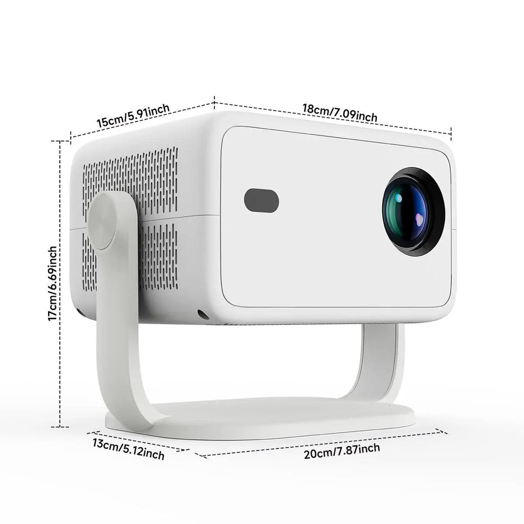 L018 Smart Projector 650 ANSI Auto Focus 1080P Home Cinema Projector with Android 14 WiFi 6 & BT 5.2 – Portable Mini Projector Bundle with Built-in Speaker & Complete Projection Kit Included
