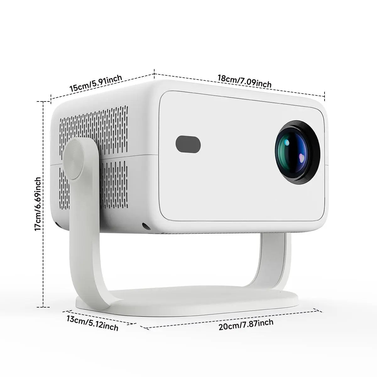 L018 Smart Projector 650 ANSI Auto Focus 1080P Home Cinema Projector with Android 14 WiFi 6 & BT 5.2 – Portable Mini Projector Bundle with Built-in Speaker & Complete Projection Kit Included