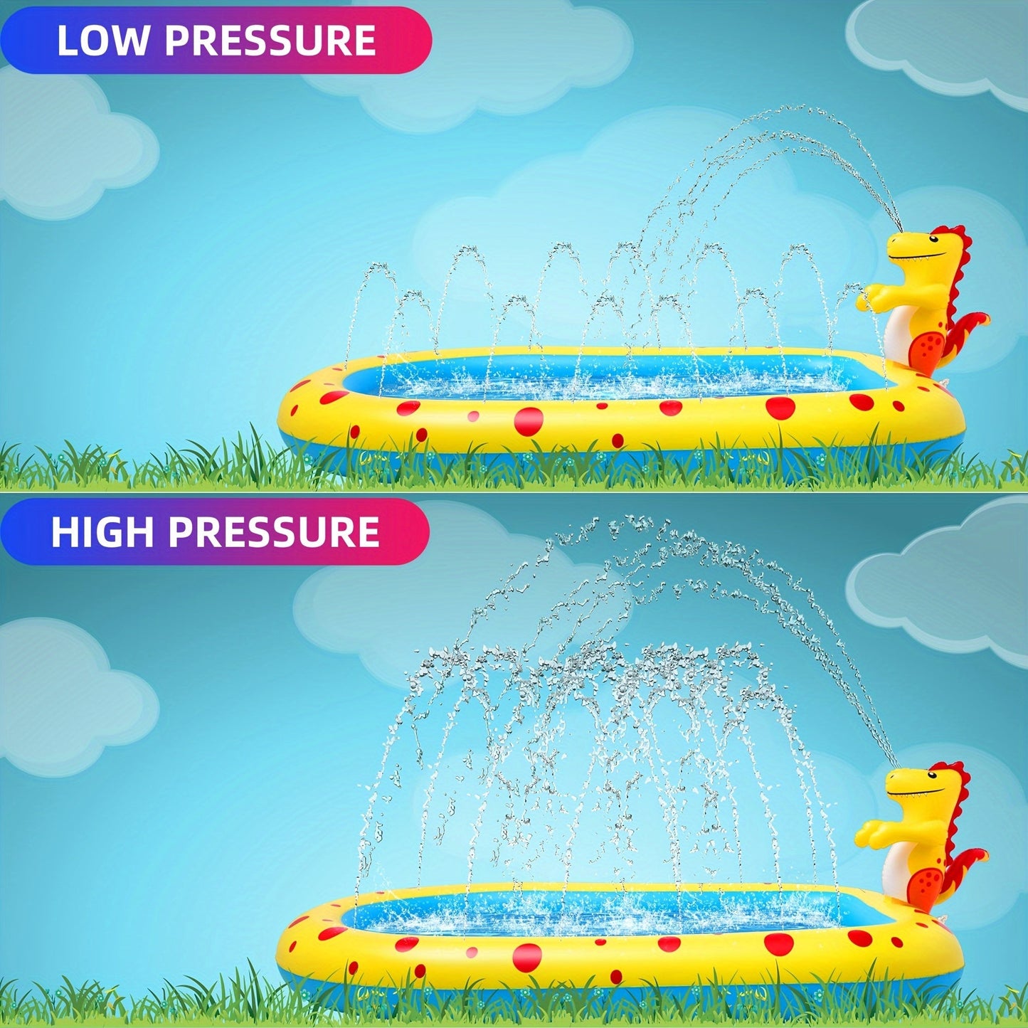 Dino Splash Pool — Kids Water Spray Pool