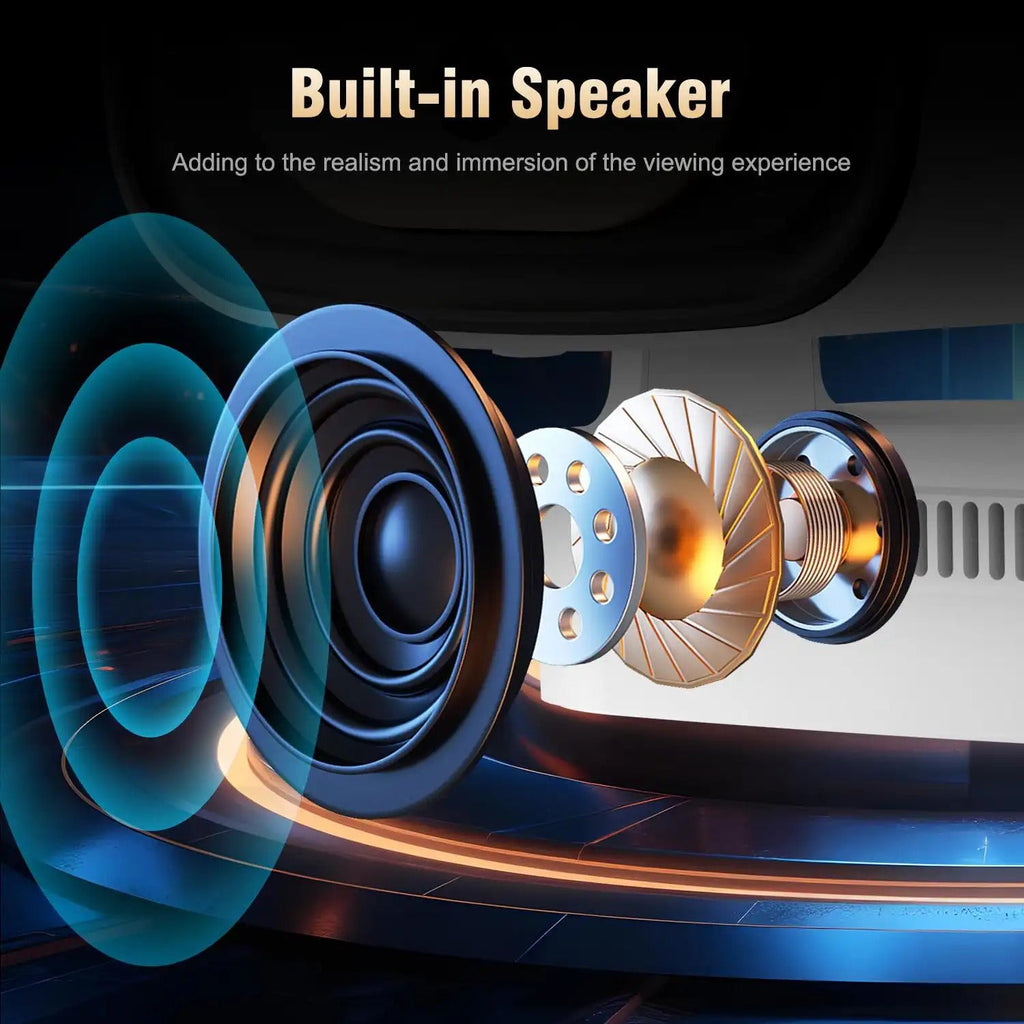 HY310 Portable Auto Focus Smart Projector 330ANSI Android 14 Home Cinema Projector with WiFi6 & BT5.4 – Native 1080P 8K Decode Mini Projector Bundle with Built-in Speaker & Complete Projection Kit
